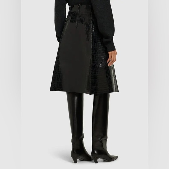 Like new TORY BURCH Angle Croc Embossed Midi Skirt $1,198 - Picture 2 of 13